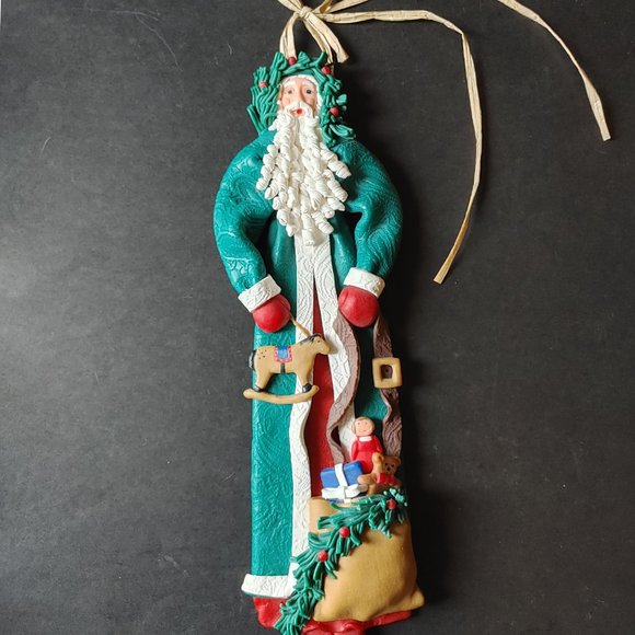 Cynthia Madrid Father Xmas Santa Midwest of Cannon Falls Wall Decor 18" Folk Art - Picture 2 of 9